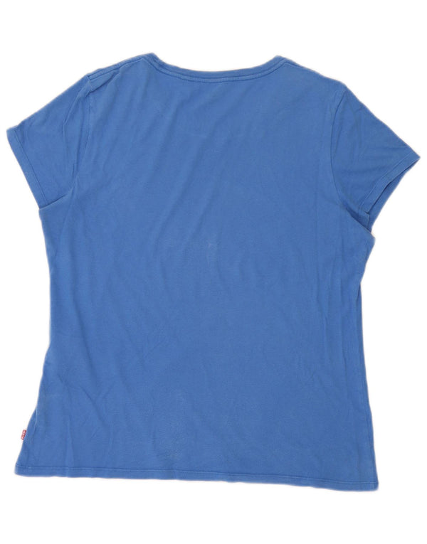 T-shirt grafica da donna Levi's Top UK 18 XL cotone blu