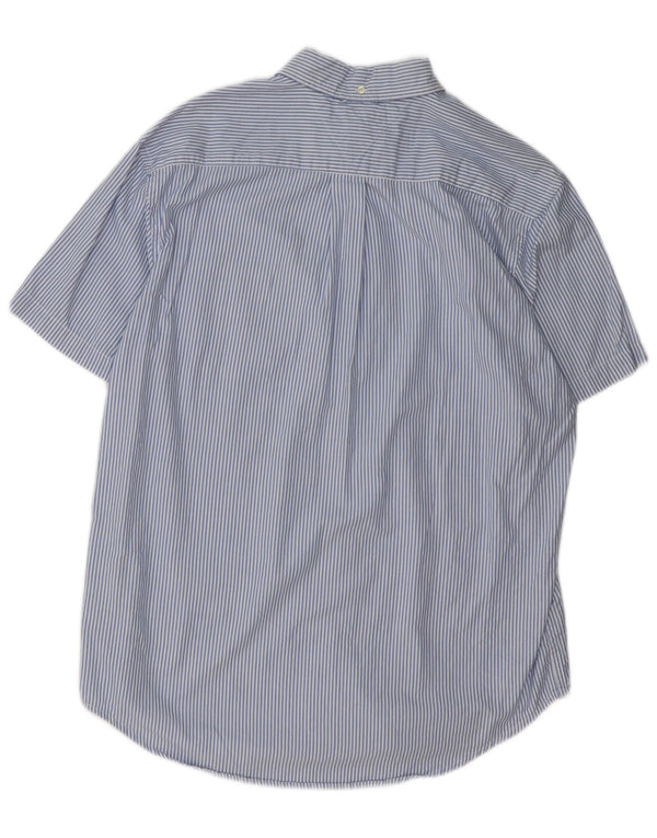 Camicia a maniche corte da uomo Tommy Hilfiger grande cotone gessato blu