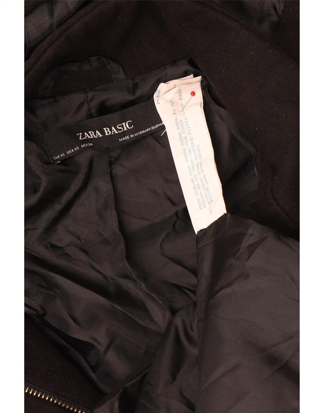 Giubbotto bomber con cappuccio da donna Zara UK 6 XS poliestere nero
