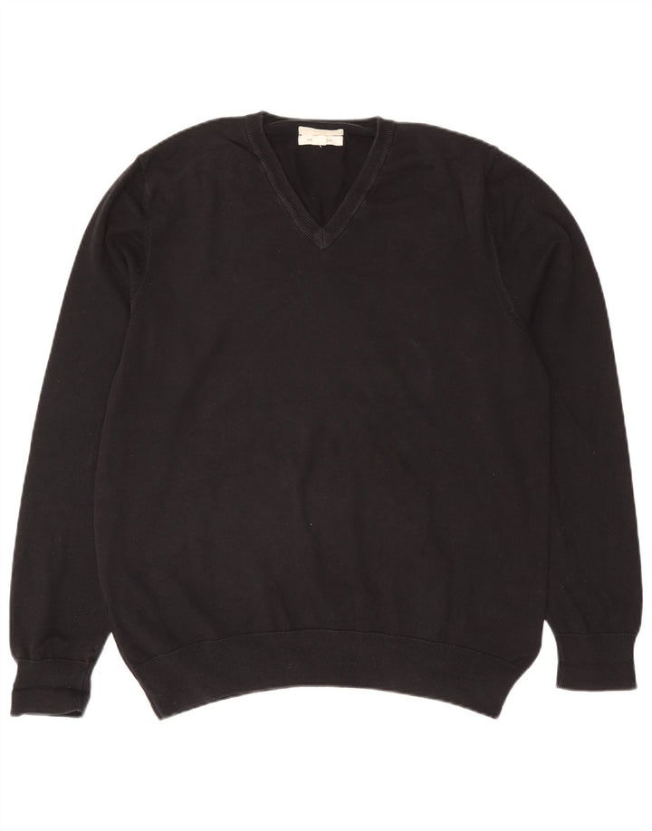Maglione da uomo con scollo a V Marks & Spencer grande cotone nero