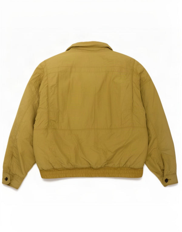 Giubbotto bomber con cappuccio vintage da uomo UK 40 grande cotone kaki
