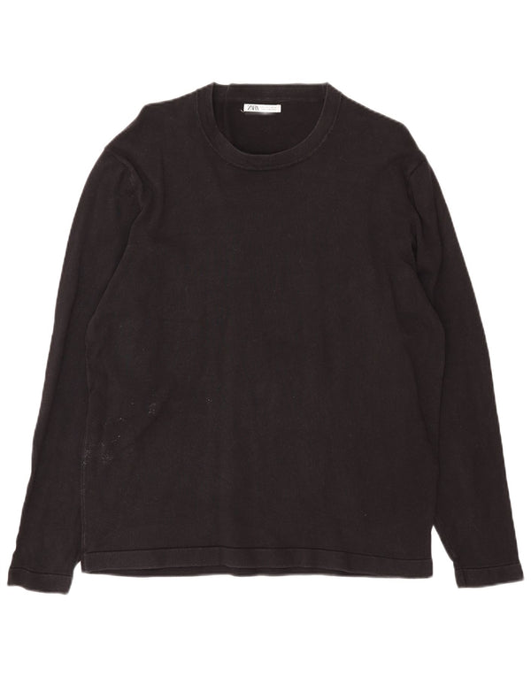 Top Zara da donna a maniche lunghe UK 16 grande nero