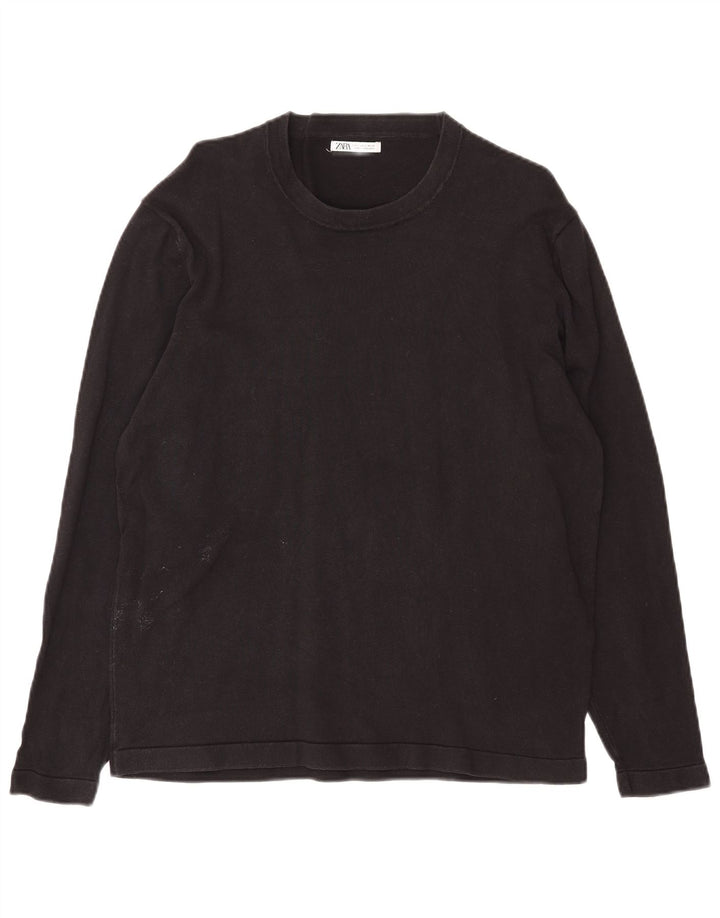 Top Zara da donna a maniche lunghe UK 16 grande nero