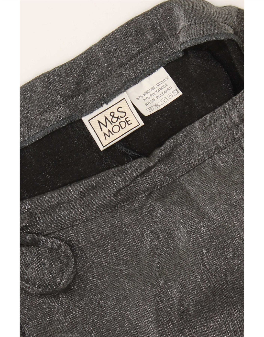 Pantaloni casual dritti da donna Marks & Spencer W32 L30 viscosa grigia