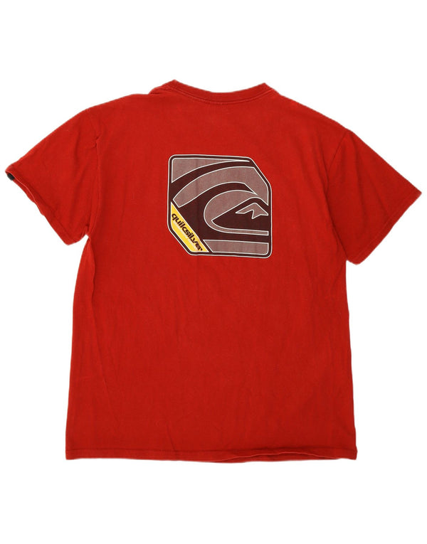T-shirt grafica da uomo Quiksilver Top grande in cotone rosso