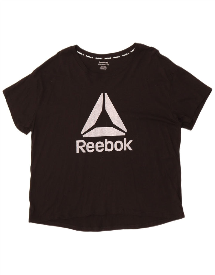 T-shirt grafica da uomo Reebok Top 2XL in cotone nero