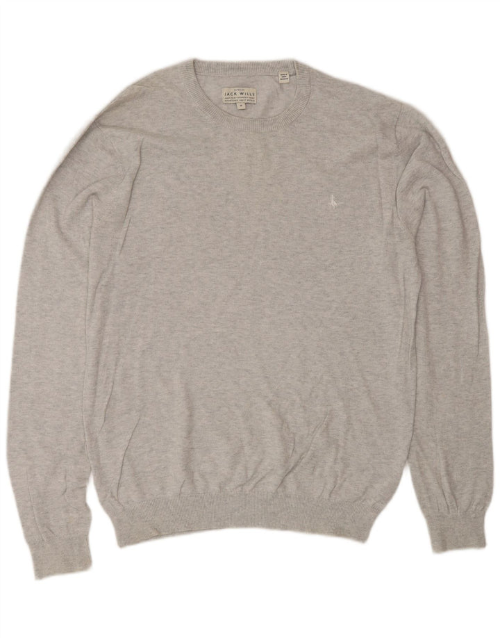 Maglione maglione girocollo da uomo Jack Wills in cotone grigio medio