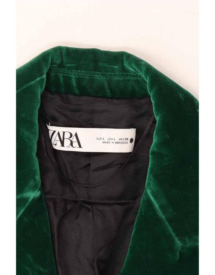 Giacca blazer da donna a 1 bottone Zara UK 16 grande verde