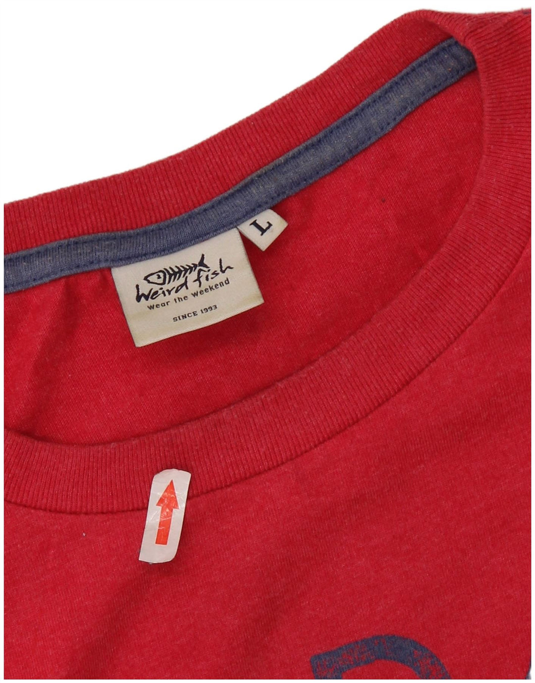 WEIRD FISH T-shirt grafica da uomo grande in cotone rosso