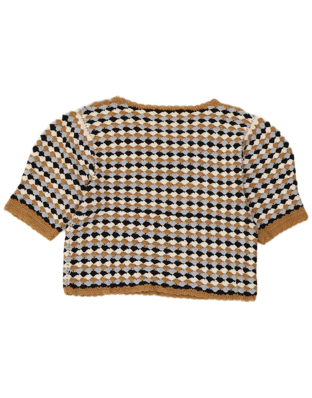 Maglione ZARA da donna con scollo a barca corto UK 14 grande multicolore