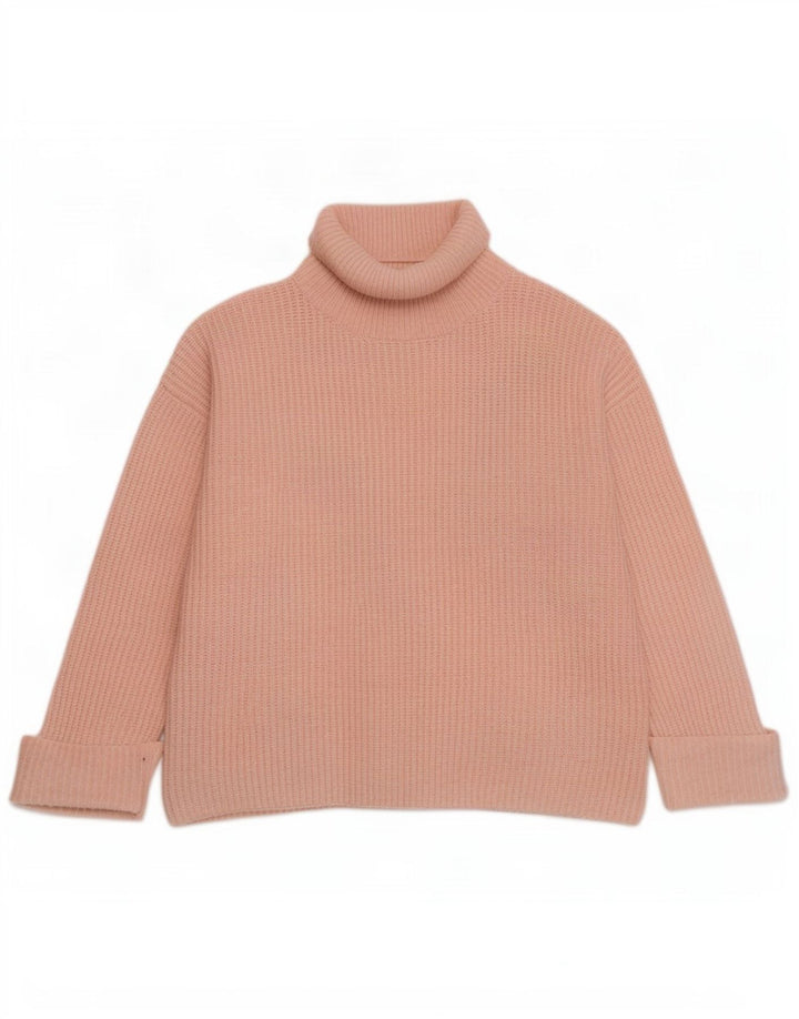 Maglione maglione oversize da donna Marks & Spencer con collo alto UK 14 Rosa medio
