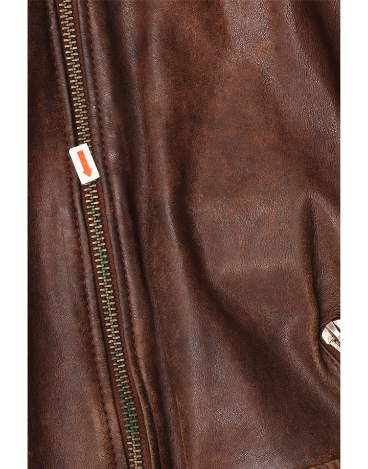 Giacca in pelle da uomo Be Edgy UK 38 Pelle marrone medio