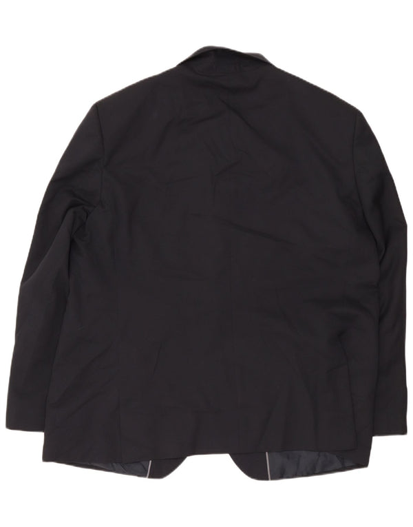 Giacca blazer a 2 bottoni da uomo Marks & Spencer UK 48 4XL poliestere blu navy