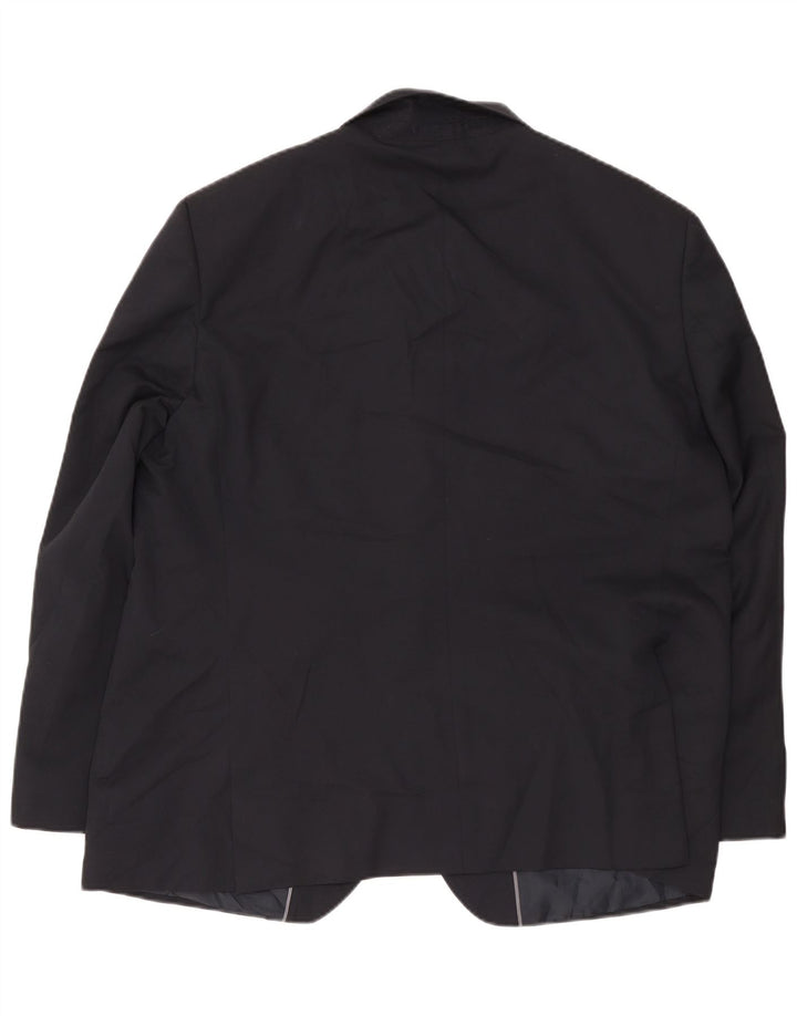 Giacca blazer a 2 bottoni da uomo Marks & Spencer UK 48 4XL poliestere blu navy