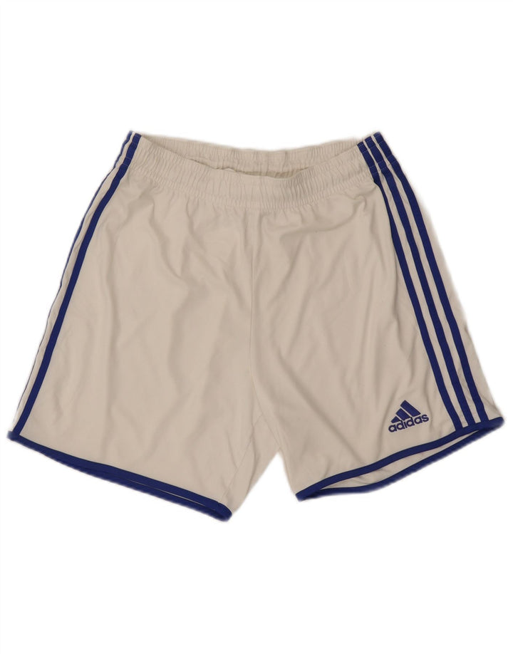 Pantaloncini sportivi Adidas Climalite da uomo di colore bianco medio in poliestere