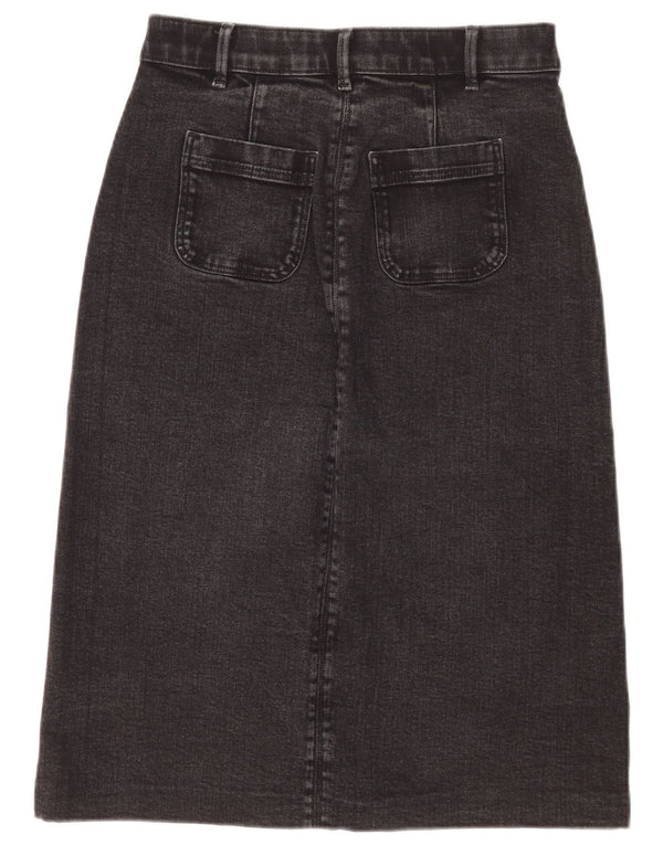 Gonna in denim da donna Marks & Spencer UK 10 piccola W27 cotone nero