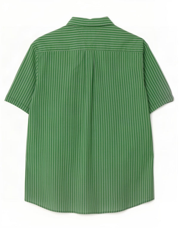 Camicia da uomo a maniche corte classica Tommy Hilfiger gessato verde medio