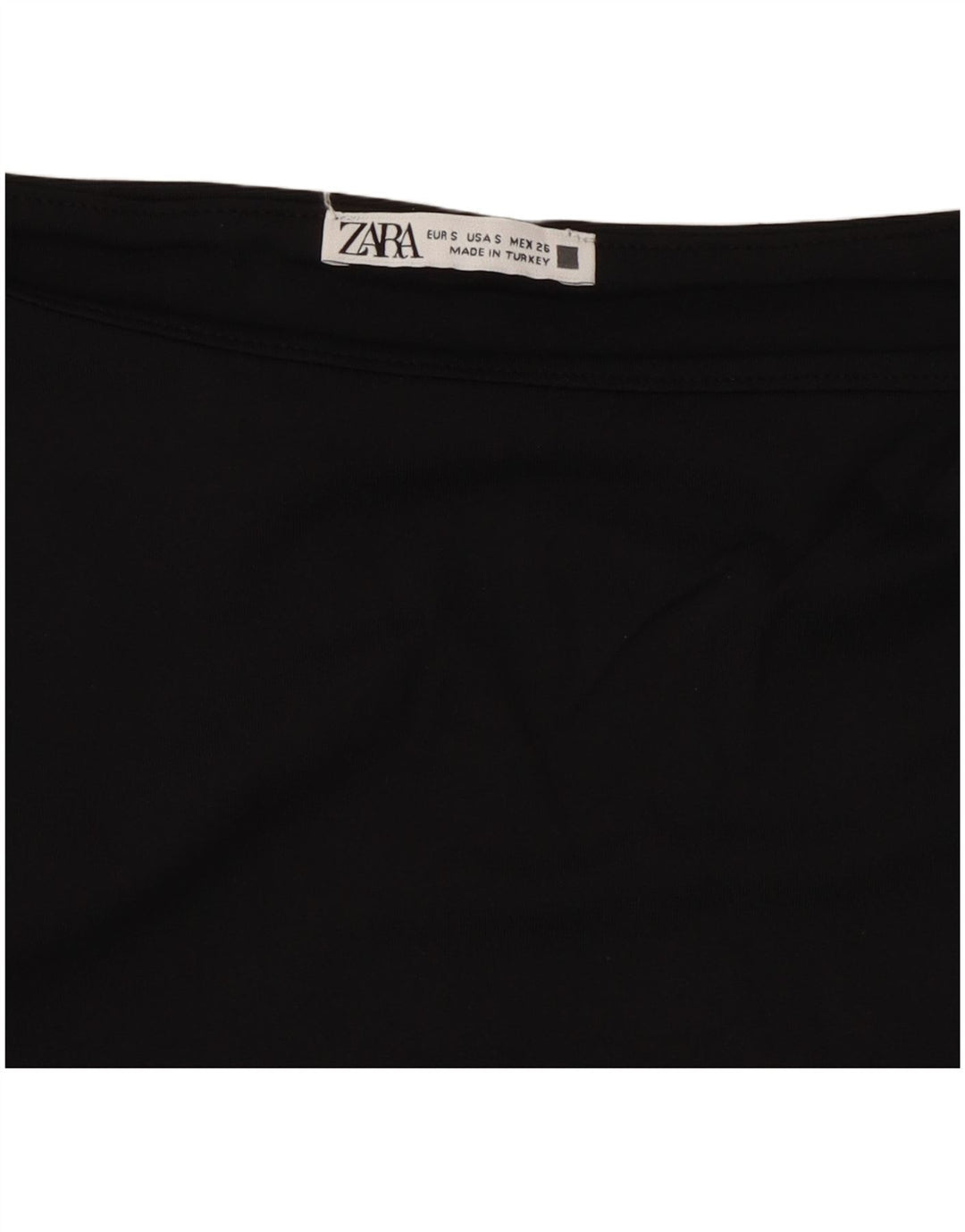 ZARA Camicetta Corta da Donna Top UK 8 Small Nera