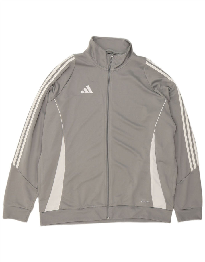 Giacca da tuta da uomo Adidas Aeroready 2XL Poliestere color block grigio