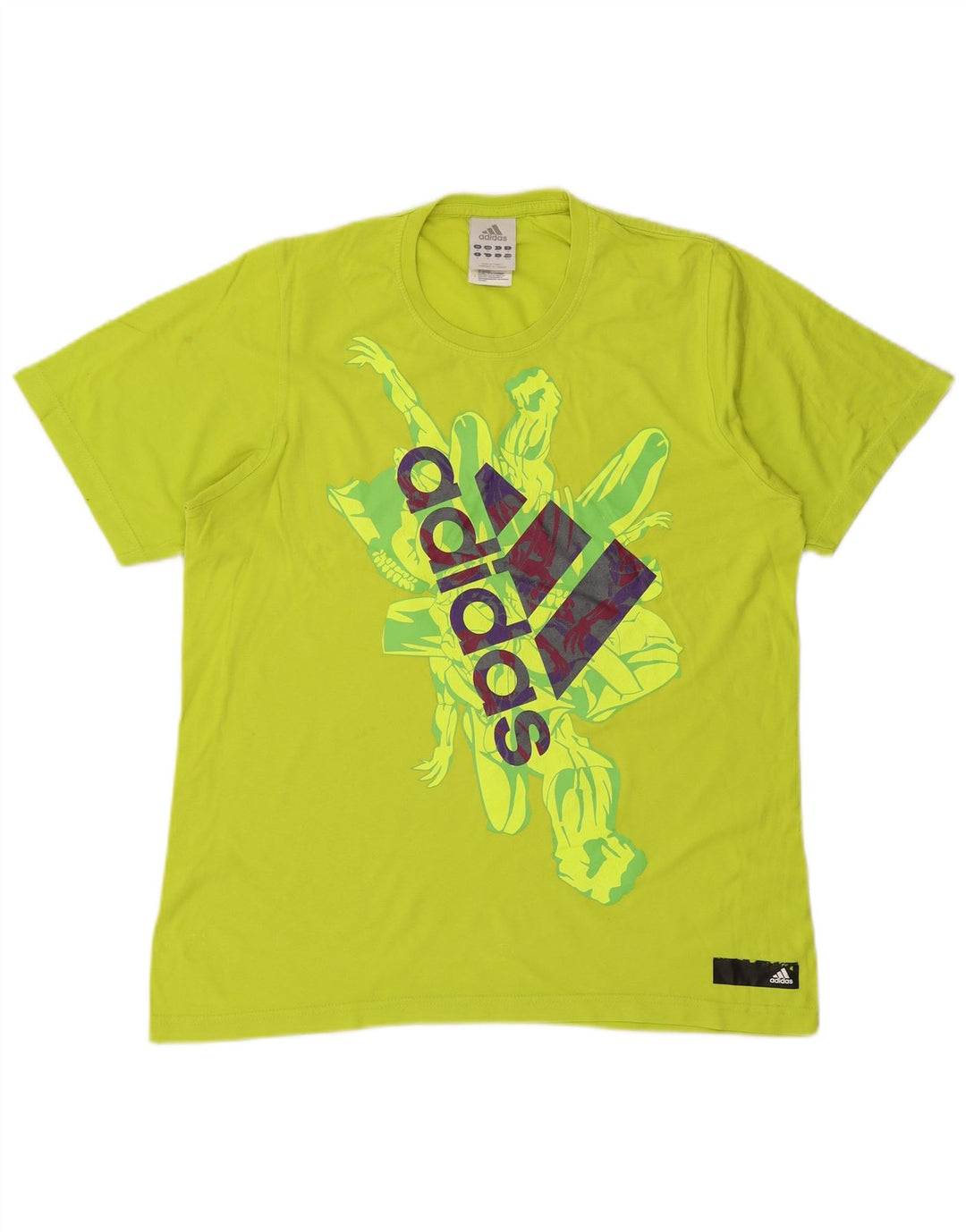 T-shirt grafica da uomo Adidas Top in cotone verde medio
