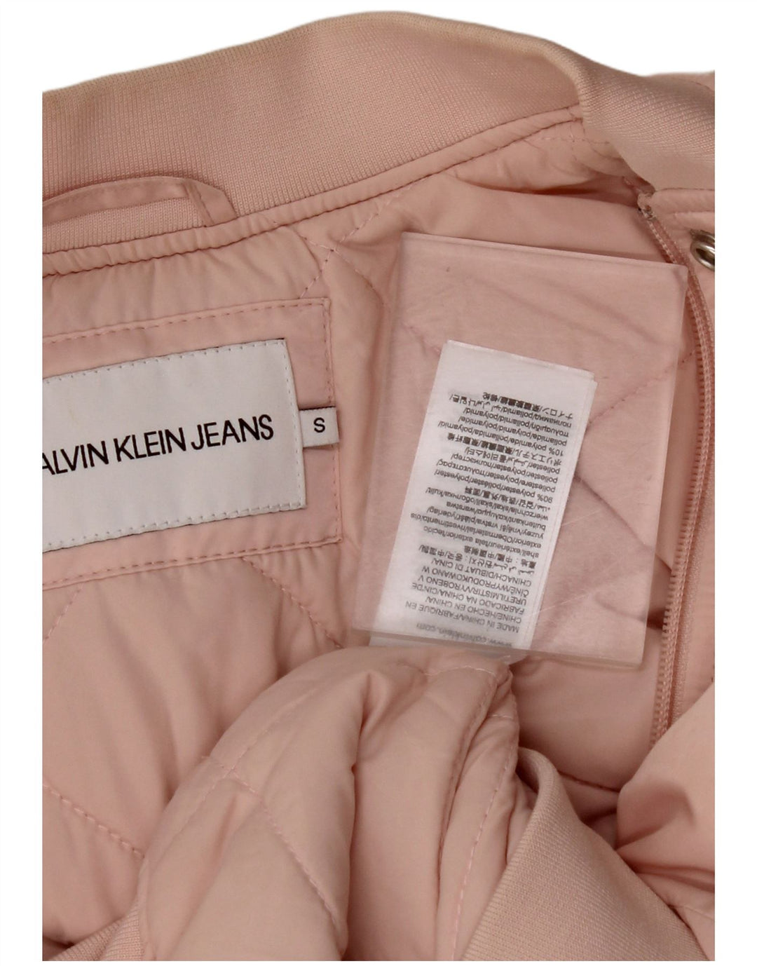 CALVIN KLEIN JEANS Giubbotto bomber oversize da donna UK 10 piccolo rosa