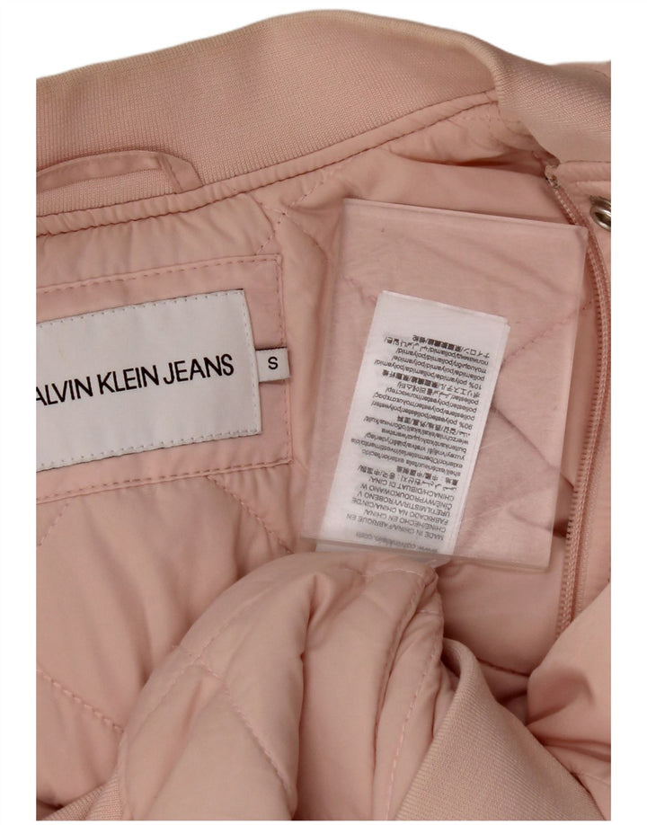 CALVIN KLEIN JEANS Giubbotto bomber oversize da donna UK 10 piccolo rosa
