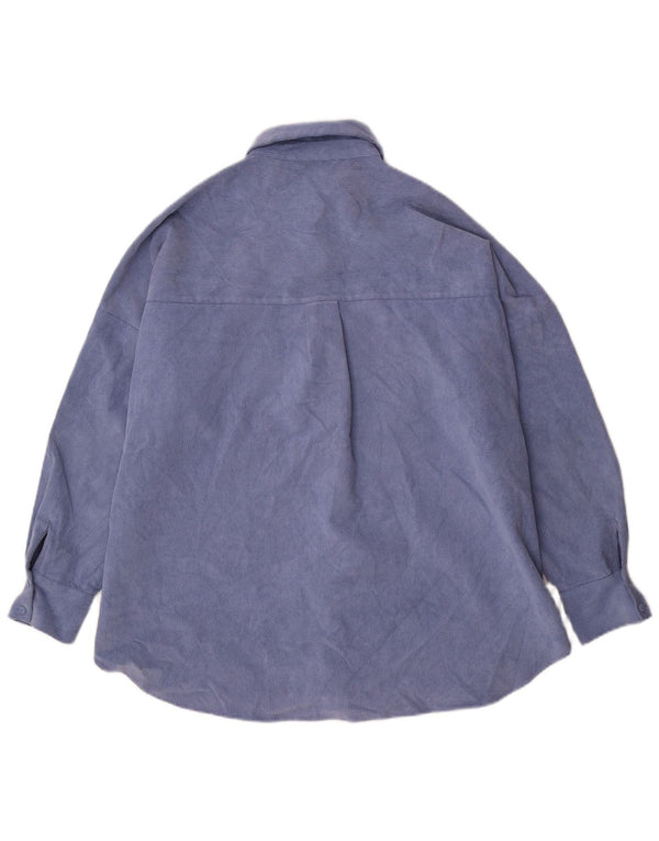 Camicia oversize da donna Zara Oversize UK 14 Poliestere blu medio