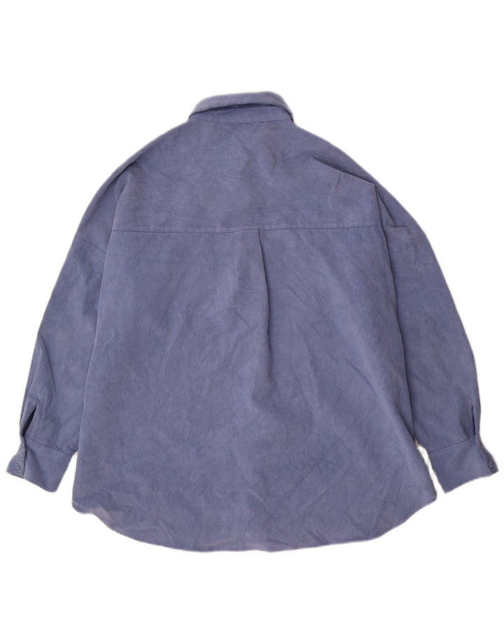 Camicia oversize da donna Zara Oversize UK 14 Poliestere blu medio