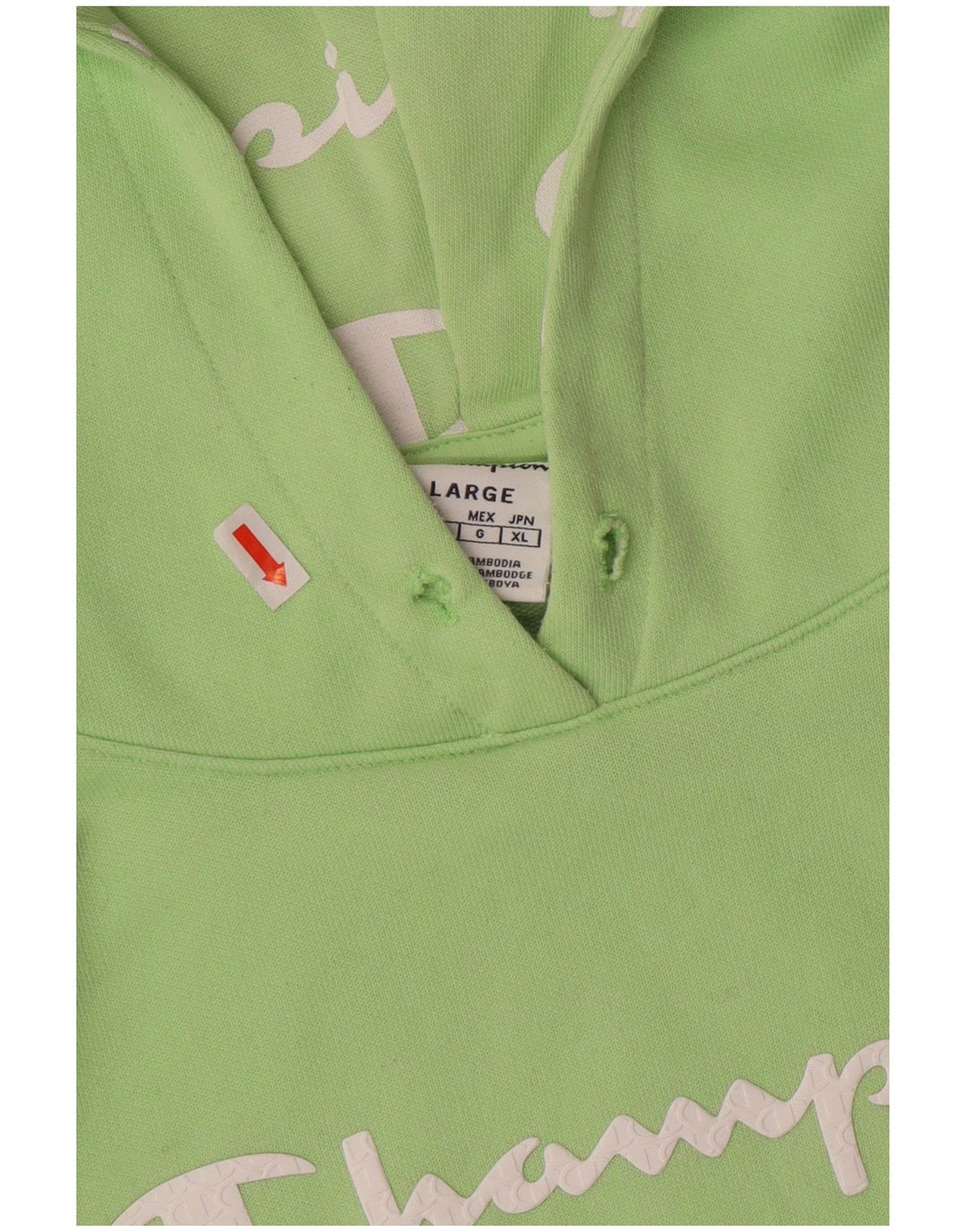Maglione con cappuccio grafico da donna CHAMPION UK 16 grande cotone verde