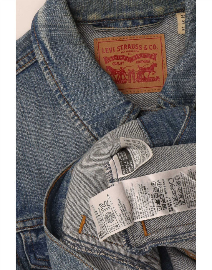 Giacca di Jeans da Donna Levi's UK 12 Blu Medio Cotone