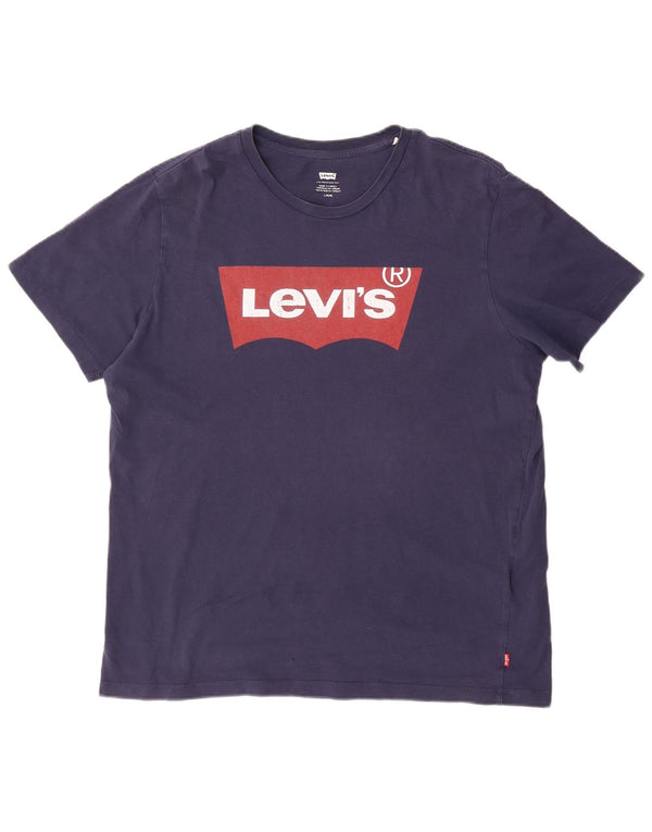 T-shirt grafica da uomo Levi's Top Large in cotone blu navy