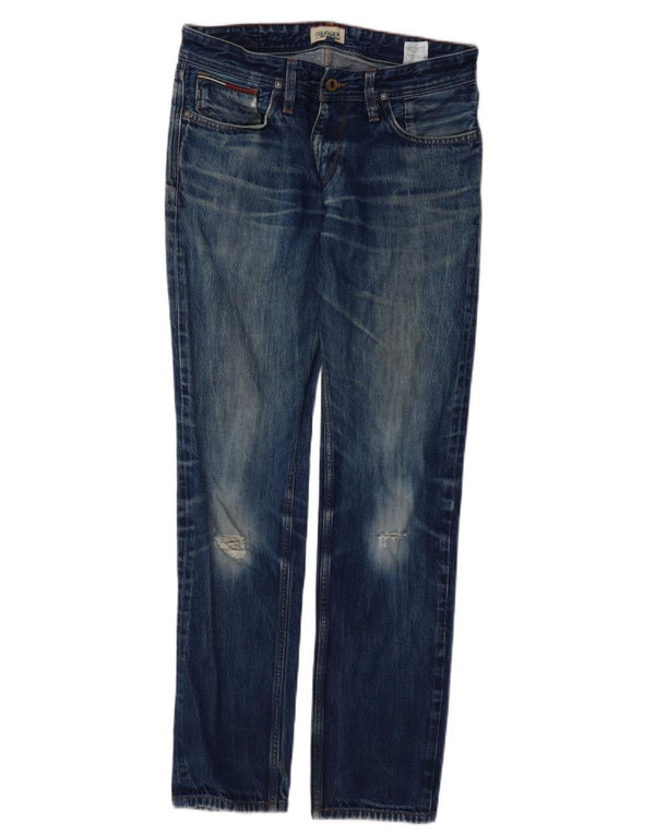 Tommy Hilfiger Uomo Distressed Jeans Slim W30 L32 Cotone Blu