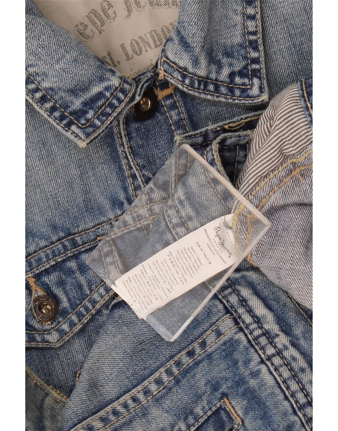 PEPE JEANS Giubbotto Jeans Bambino 9-10 Anni Blu Cotone
