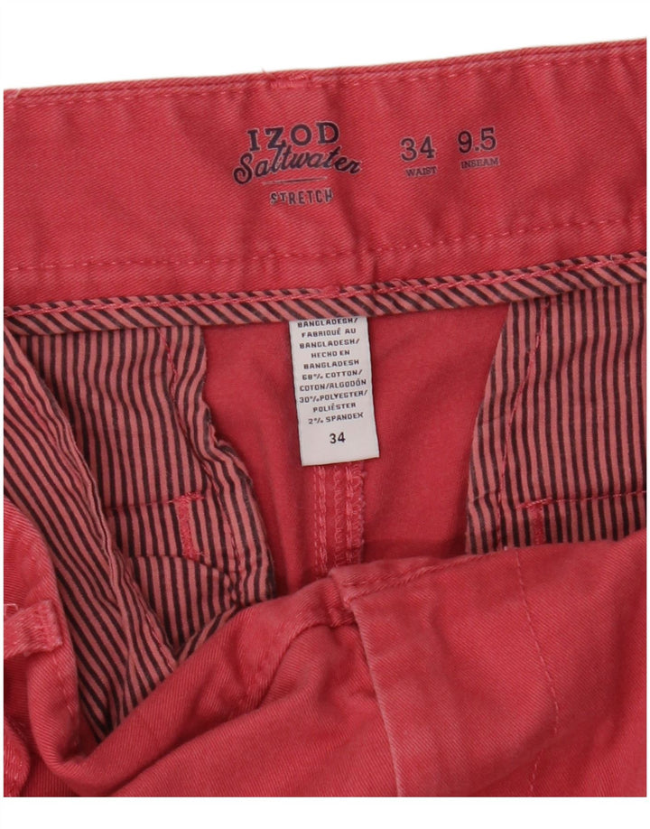 Pantaloncini chino da uomo Izod Salt Water W34 Large in cotone rosa