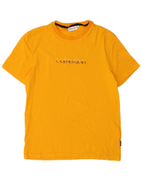 T-shirt da uomo Calvin Klein Top Small in cotone arancione