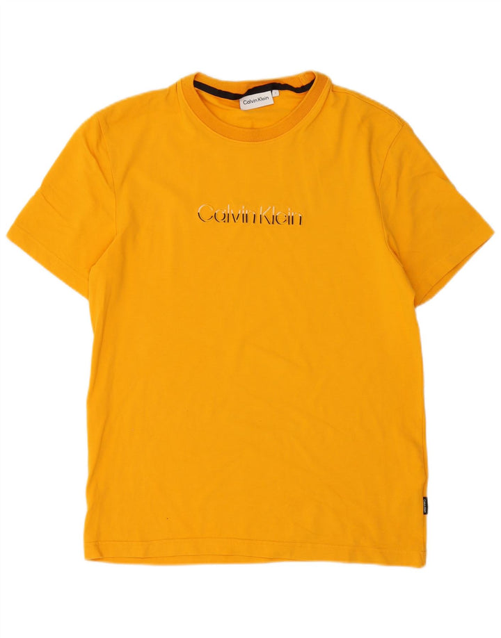 T-shirt da uomo Calvin Klein Top Small in cotone arancione