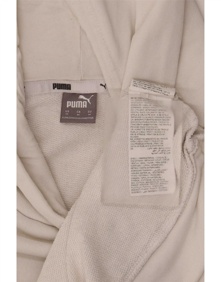 Felpa con cappuccio oversize grafica da donna Puma UK 14 cotone bianco medio
