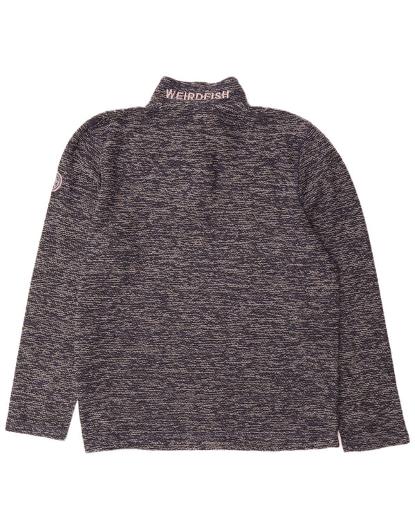 Felpa con collo con zip da uomo Weird Fish Maglione XL Acrilico screziato blu navy