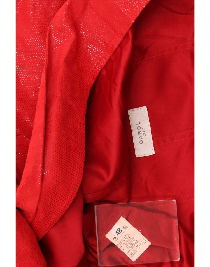 Giacca blazer poncho da donna Carol UK 18 XL poliestere maculato rosso