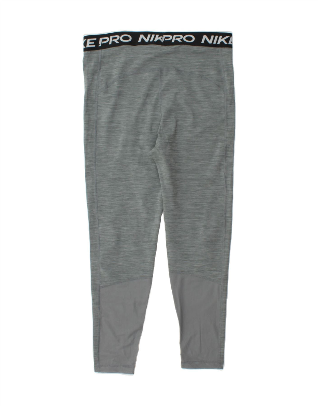 NIKE Womens Dri Fit Graphic Leggings UK 14 Large Grey Flecked Polyester Vintage Nike and Second-Hand Nike from Messina Hembry 