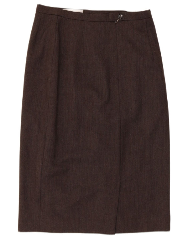MAX MARA Womens Pencil Skirt EU 38 Medium W28 L26 Brown Wool