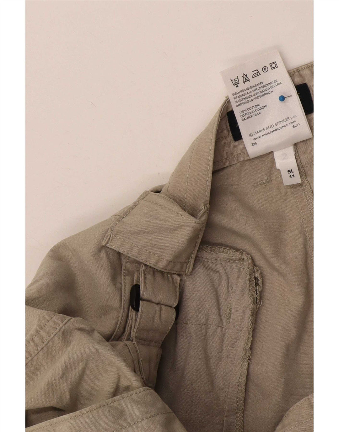 Pantaloni cargo affusolati Marks & Spencer da uomo blu Harbour W36 L29 Beige