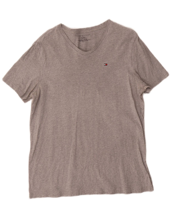 T-shirt da uomo Tommy Hilfiger Top in cotone chiazzato grigio medio