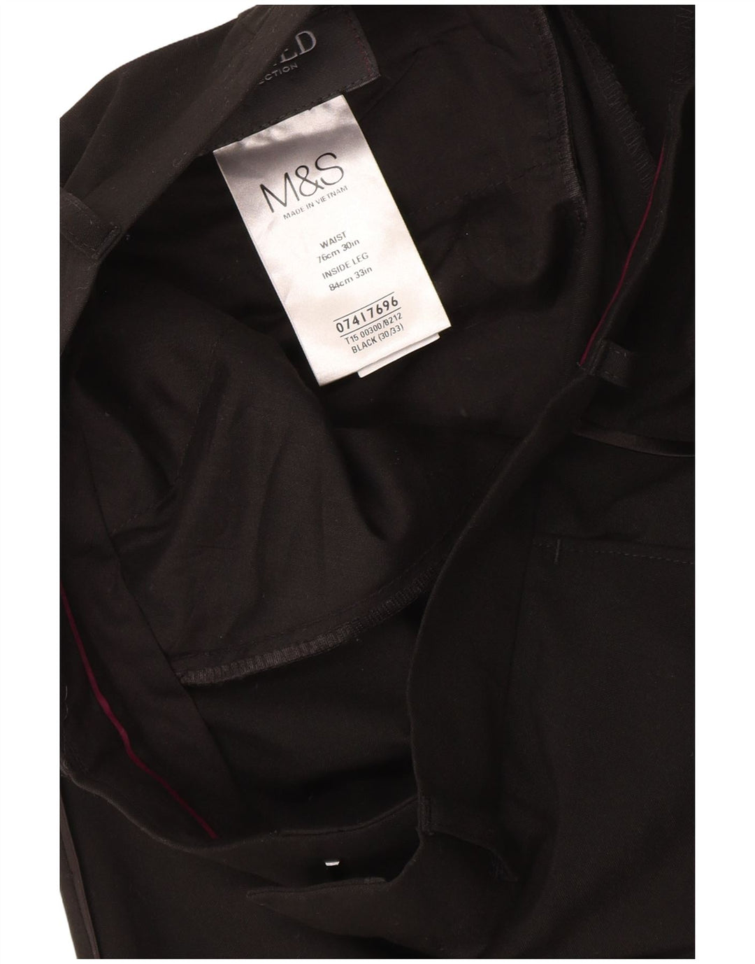Pantaloni da abito slim da donna Marks & Spencer W30 L33 poliestere nero