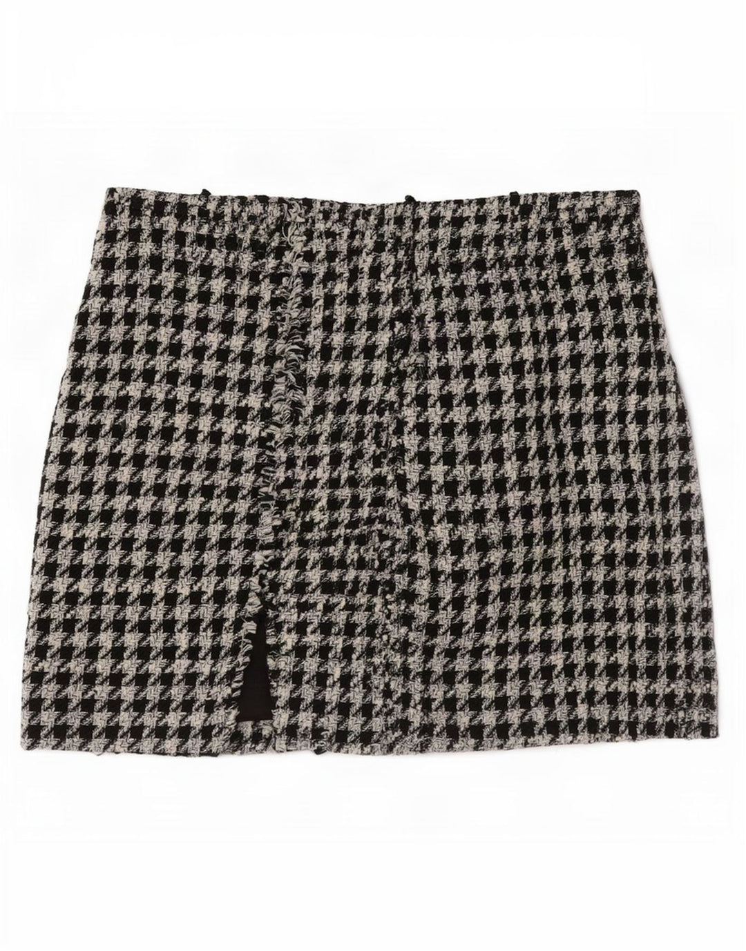 Minigonna da donna Zara piccola W26 poliestere pied de poule nero