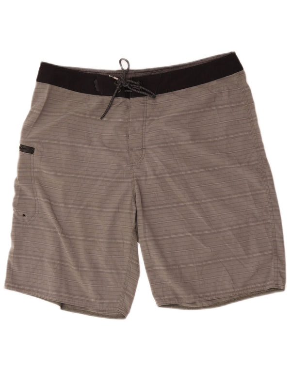 Pantaloncini da bagno da uomo Rip Curl, poliestere a righe grandi, grigio
