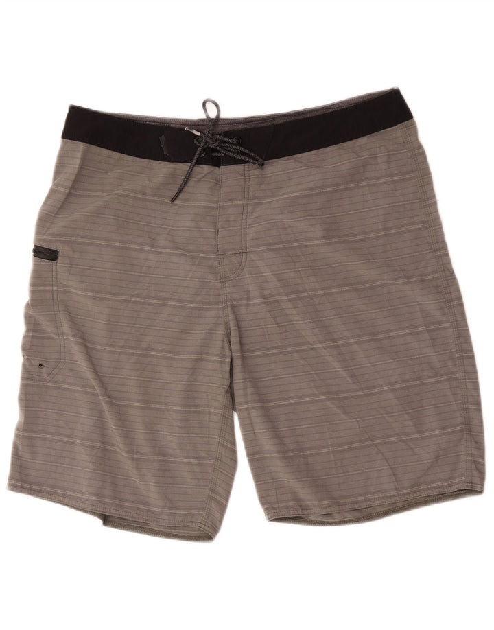 Pantaloncini da bagno da uomo Rip Curl, poliestere a righe grandi, grigio