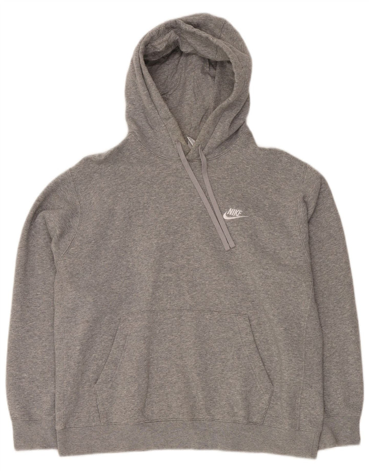 Felpa con cappuccio da uomo NIKE grande in cotone grigio