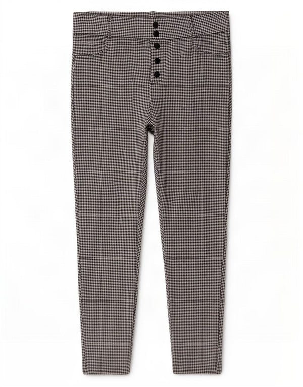 Leggings corti Zara da donna Trafaluc Graphic Crop UK 18 XL a quadretti neri