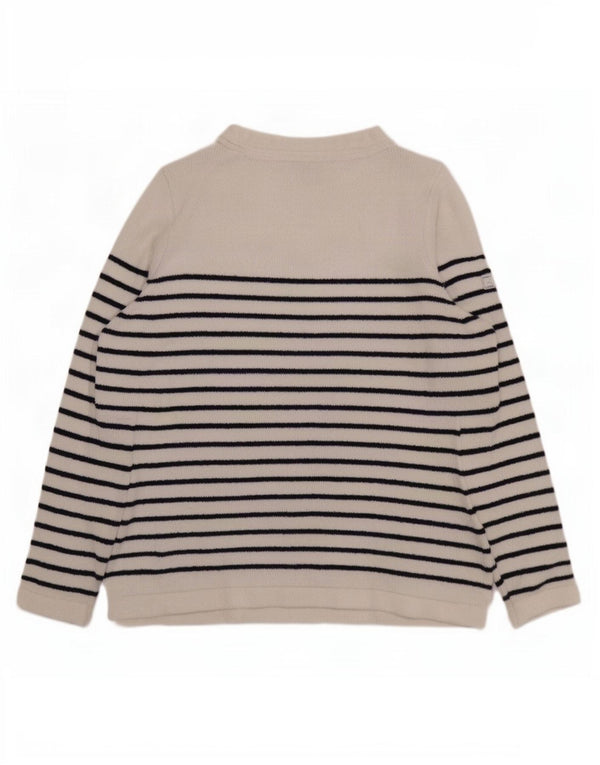Joules Maglione da donna con scollo a barca Maglione UK 14 Poliestere a righe grandi bianche